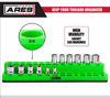 Picture of ARES 60005-26-Piece 1/4 in SAE Magnetic Socket Organizer -GREEN -Holds 13 Standard (Shallow) and 13 Deep Sockets -Perfect for your Tool Box -Also Available in RED