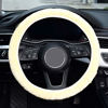 Picture of KAFEEK Elastic Long Microfiber Plush Steering Wheel Cover for Winter Warm , Universal 15 inch, Anti-Slip, Odorless, Yellow