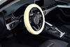 Picture of KAFEEK Elastic Long Microfiber Plush Steering Wheel Cover for Winter Warm , Universal 15 inch, Anti-Slip, Odorless, Yellow