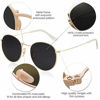 Picture of SOJOS Small Round Polarized Sunglasses for Women Men Classic Vintage Retro Frame UV Protection SJ1014 with Gold Frame/Grey Lens