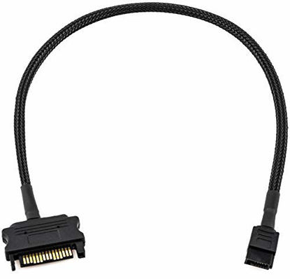 Picture of CRJ SATA Power 15-Pin Male to SATA 6-Pin Slimline Sleeved Power Adapter Cable