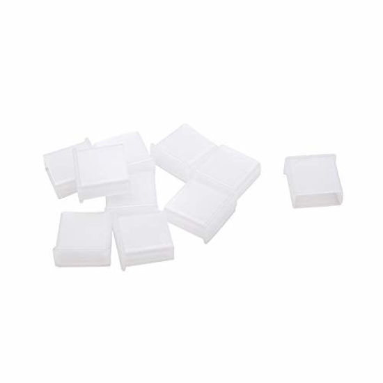 Picture of Antrader 10pcs Plastic USB Type A Male Anti-Dust Stopper Plug Cover Protector Cap, White