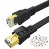 Picture of Cat 8 Ethernet Cable 50 ft, High Speed Flat Network Cable Shielded, DEEGO 40Gbps 2000MHz LAN Ethernet Cable U/FTP 30AWG with Gold Plated RJ45 Connector for Gaming, Router, Modem, PC, PS4, PS5