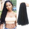 Picture of 7 Packs Passion Twist Hair 18 Inch Water Wave Synthetic Braids for Passion Twist Crochet Braiding Hair Goddess Locs Long Bohemian Locs Hair (22Strands/Pack, 2#)