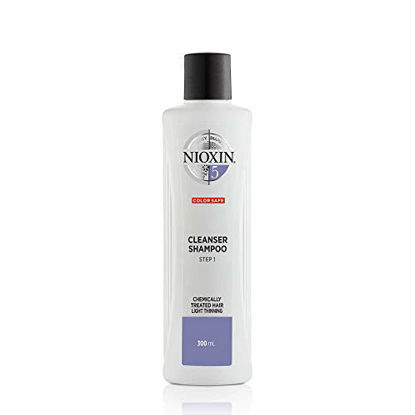 Picture of Nioxin System 5 Cleanser Shampoo for Chemically-Treated Hair with Light Thinning, 10.1 oz