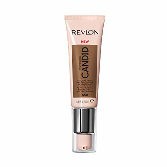 Picture of Revlon PhotoReady Candid Natural Finish Foundation, with Anti-Pollution, Antioxidant, Anti-Blue Light Ingredients, 550 Mocha, 0.75 fl. oz.