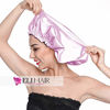 Picture of ELIHAIR Stain Bonnet Silky Sleep Cap Adjustable Satin Cap for Night Sleeping Hair Bonnet Reversible Double Layer X-Large Size Light Purple/Black