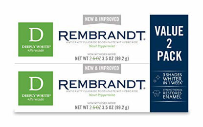 Picture of Rembrandt Deeply White + Peroxide Whitening Toothpaste, Peppermint Flavor, 3.5-Ounce (2 Pack) (Packaging may Vary)