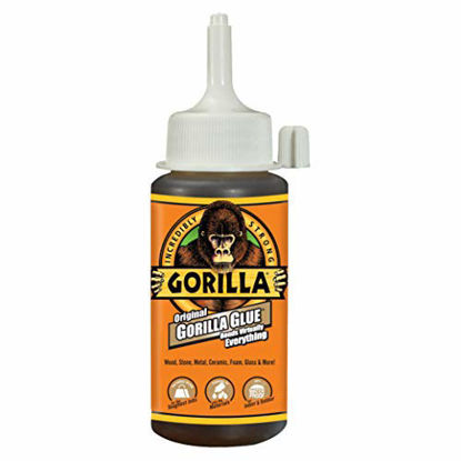 Picture of Gorilla Original Waterproof Polyurethane Glue, 4 ounce Bottle, Brown, (Pack of 1)