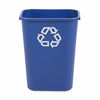 Picture of Rubbermaid Commercial Products Fg295773Blue Plastic Resin Deskside Recycling Can, 10 Gallon/41 Quart, Blue Recycling Symbol