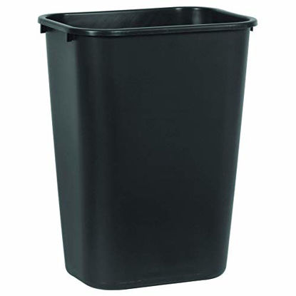 Picture of Rubbermaid Commercial Products Fg295700Bla Plastic Resin Deskside Wastebasket, 10 Gallon/41 Quart, Black