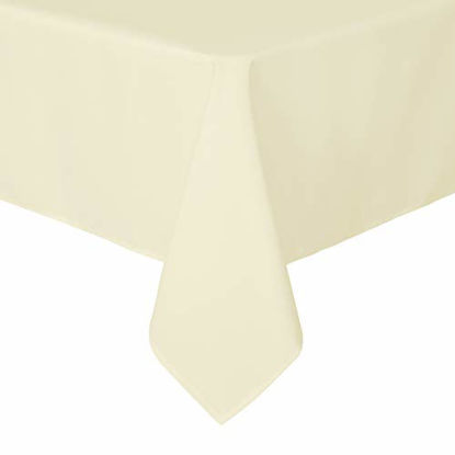 Picture of sancua Rectangle Tablecloth - 54 x 78 Inch - Stain and Wrinkle Resistant Washable Polyester Table Cloth, Decorative Fabric Table Cover for Dining Table, Buffet Parties and Camping, Beige