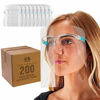 Picture of TCP Global Salon World Safety 200 Face Shields with Glasses Frames (20 Packs of 10) - Ultra Clear Protective Full Face to Protect Eyes, Nose, Mouth - Anti-Fog PET Plastic Sanitary Droplet Guard