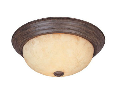 Picture of 1257S-WM-AM Flushmount Ceiling Light Warm Mahogany 2-Light 11" Fixture