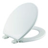 Picture of MAYFAIR 843SLOW 000 Lannon Toilet Seat will Slow Close and Never Loosen, ROUND, Durable Enameled Wood, White