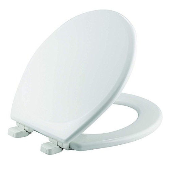 Picture of MAYFAIR 843SLOW 000 Lannon Toilet Seat will Slow Close and Never Loosen, ROUND, Durable Enameled Wood, White