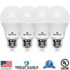 Picture of Great Eagle A19 LED Light Bulb, 9W (60W Equivalent), UL Listed, 3000K (Soft White), 750 Lumens, Non-dimmable, Standard Replacement (4 Pack)