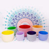 Picture of ENERGYSOUND 7"-12" 432Hz Chakra Tuned Set of 7 Colored Frosted Quartz Crystal Singing Bowl