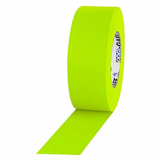 Picture of 2" Width ProTapes Pro Gaff Premium Matte Cloth Gaffer's Tape With Rubber Adhesive, 50 yds Length x, Fluorescent Yellow (Pack of 1)