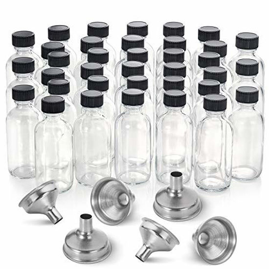 https://www.getuscart.com/images/thumbs/0524022_36-2-oz-small-clear-glass-bottles-60ml-with-lids-6-stainless-steel-funnels-boston-round-sample-bottl_550.jpeg