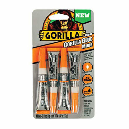 Picture of Gorilla Clear Glue Minis, Four 3 gram Tubes, Clear, (Pack of 1) - 4541702