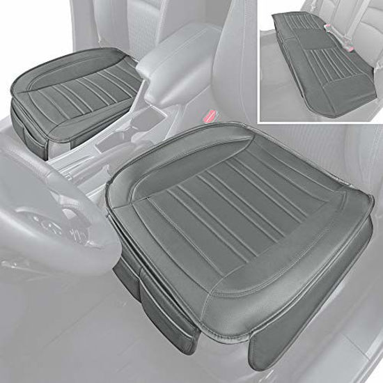 Motor Trend Black Faux Leather Rear Bench Car Seat Cover for Trucks SUV, Padded  Car Seat Protector Cushion 