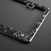 Picture of Tchipie 2 Pack Black Bling Rhinestone License Plate Frames for Women, Sparkly Diamond License Plate Frame, Bedazzled Crystal Car License Plate Cover, Glitter Tag Frame, Stainless Steel Frame(Black)