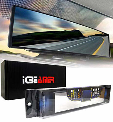 Picture of ICBEAMER 9.4" 240mm Easy Clip on Wide Angle Panoramic Blind Spot Fit Auto Interior Rear View Mirror Convex Clear Surface