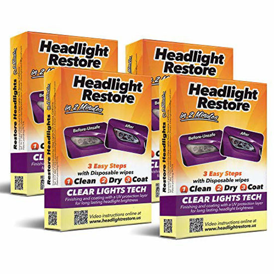 Picture of CLT Car Headlight Restoration Kit, Headlight Restorer Wipes (4)