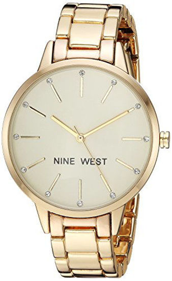 Picture of Nine West Women's Crystal Accented Gold-Tone Bracelet Watch