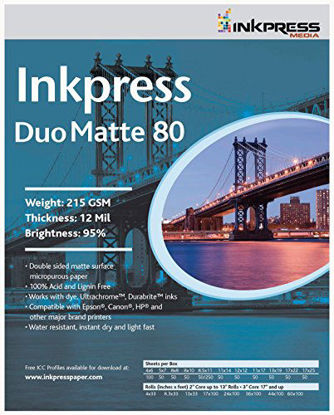 Picture of INKPRESS MEDIA 215 GSM,12 Mil,5x7", 95 Percent Bright, Double Sided Photo Paper (#PP805750)
