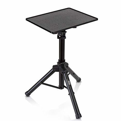 Picture of Universal Laptop Projector Tripod Stand - Computer, Book, DJ Equipment Holder Mount Height Adjustable Up to 35 Inches w/ 14'' x 11'' Plate Size - Perfect for Stage or Studio Use - PylePro PLPTS2