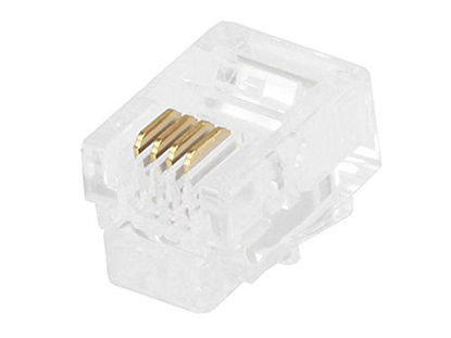 Picture of Monoprice RJ11 6P4C Plug Flat Stranded, 50-Piece/Bag (107268)