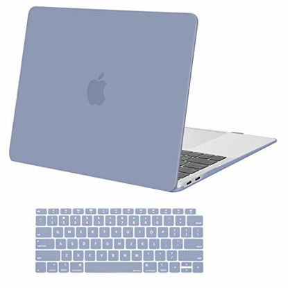 Picture of MOSISO Compatible with MacBook Air 13 inch Case 2020 2019 2018 Release A2337 M1 A2179 A1932 Retina Display with Touch ID, Protective Plastic Hard Shell Case & Keyboard Cover Skin, Lavender Gray