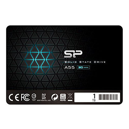 Picture of Silicon Power 1TB SSD 3D NAND A55 SLC Cache Performance Boost SATA III 2.5" 7mm (0.28") Internal Solid State Drive (SP001TBSS3A55S25)