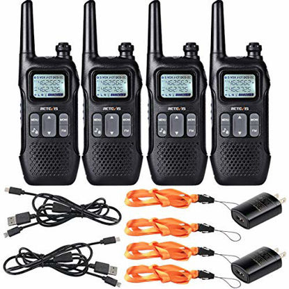 Picture of Retevis RT16 Walkie Talkies for Adults,Long Range Rechargeable Two Way Radio,Flashlight NOAA VOX,2 Way Radio for Camping Climbing Hiking Traveling Indoor Outdoor (4 Pack)