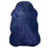 Picture of Ashler Faux Fur Navy Blue Round Area Rug Indoor Ultra Soft Fluffy Bedroom Floor Sofa Living Room 3 x 3 Feet