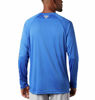 Picture of Columbia Men's Standard Terminal Tackle Long Sleeve Shirt, Vivid Blue/Bright Nectar Logo, XX-Large