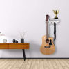 Picture of Bikoney Guitar Holder Wall Mount Bracket Hanger Guitar Wood Hanging Rack with Pick Holder and 3 Hook White