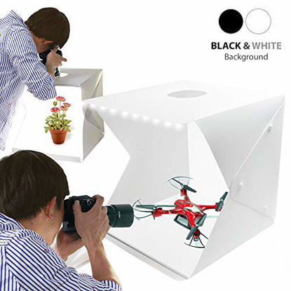 Picture of LimoStudio 16-inch Cubic 70 LED Light Foldable & Portable Photo Shooting Tent Box Kit, Including White/Black Background, USB Cable Power, Commercial Product Shoot, Small Medium Size Product, AGG2334