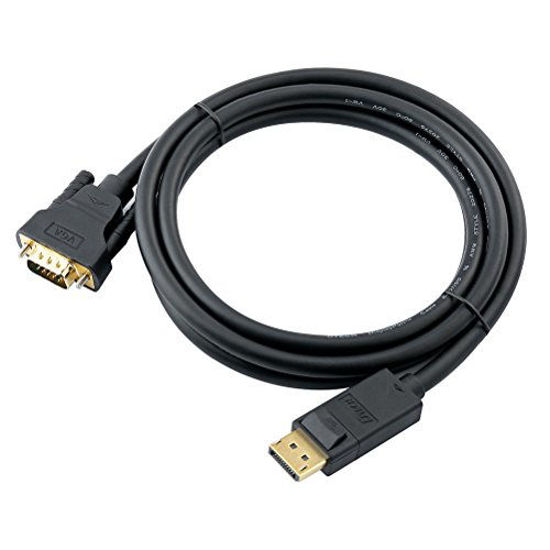 Picture of DTECH Displayport to VGA Cable 10ft DP Male to Male Adapter Cord with Gold Plated Connector - Black - 10 Feet