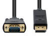 Picture of DTECH Displayport to VGA Cable 10ft DP Male to Male Adapter Cord with Gold Plated Connector - Black - 10 Feet