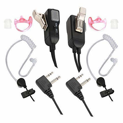 Picture of Reyinl RYL13 Two Way Radio Headset Noise Canceling Transparent Security Earpiece for Midland GMRS/FRS Radios with PTT/VOX - Pair