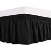 Picture of Biscaynebay Wrap Around Bed Skirts Elastic Dust Ruffles, Easy Fit Wrinkle and Fade Resistant Silky Luxrious Fabric Solid Color, Black for Twin and Full Size Beds 15 Inches Drop