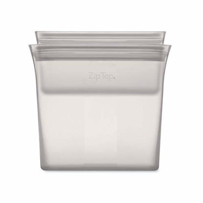 Picture of Zip Top Reusable 100% Platinum Silicone Containers - 2 Bag Set - Gray