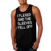 Picture of Mens I Flexed and The Sleeves Fell Off Tank Top Funny Sleeveless Gym Workout Shirt (Black) - L