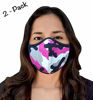 Picture of Designers Union Face Mouth Mask Dustproof Face UV Protective, Multi Layers Cover, Washable, Reusable Cotton Lite Weight Face Masks. Made in USA - (Gray Camo 2PC)