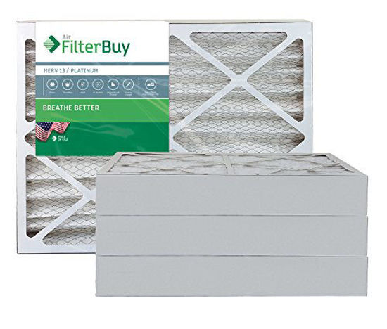 Picture of FilterBuy 12x27x4 MERV 13 Pleated AC Furnace Air Filter, (Pack of 4 Filters), 12x27x4 - Platinum