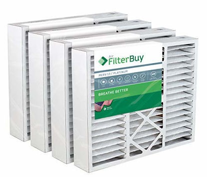 Picture of FilterBuy 20x23x5 Carrier Bryant FILCCFNC0024, FILXXFNC0024, FILXXFNC0124 Compatible Pleated AC Furnace Air Filters (MERV 13, AFB Platinum). 4 Pack.