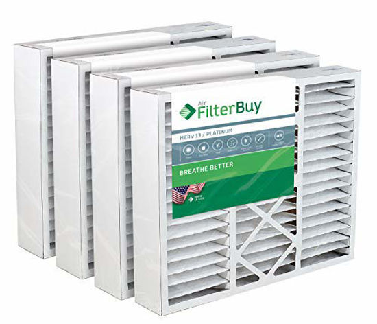 Picture of FilterBuy 20x23x5 Carrier Bryant FILCCFNC0024, FILXXFNC0024, FILXXFNC0124 Compatible Pleated AC Furnace Air Filters (MERV 13, AFB Platinum). 4 Pack.